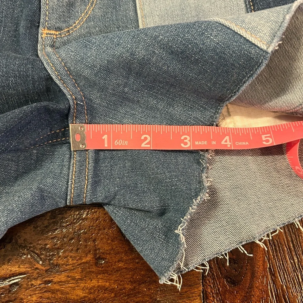 Hollister Women’s Two-Tone Blue Patchwork Denim Shorts